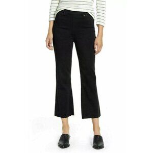 Spanx Black Stretch Denim Jeans Cropped Flare Leg Pull-On Waist Women's S